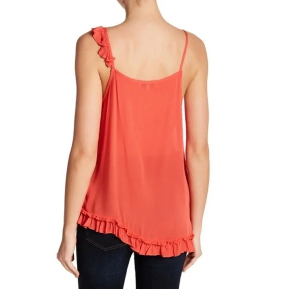 Ro & De Asymmetric Ruffle Cami Tank Top Tee M NWT - Picture 2 of 6